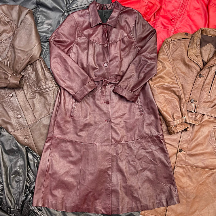 10KG Vintage Long Leather Jackets