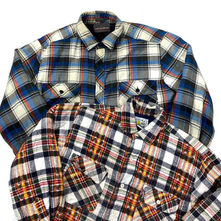 10KG Vintage Flannel Shirts Mix